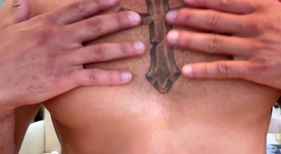 Young Straight & Naughty Lad Shows off his Muscles & Wanks his Huge Uncut Cock & Cums!