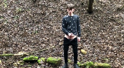 Horny BOY Stroking his Big Dick Outdoor in SNOWY WEATHER / Cute Boy /school