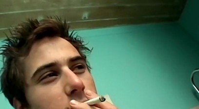 Young chain smokers Jacob Wright and Joey Steels anal fuck