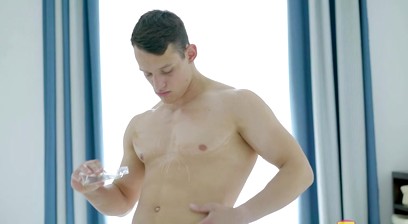 Handsome and fit boy Sasha jacking it off