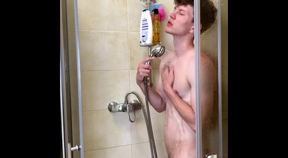 Skinny Boy with Big Dick take Warm Shower / Boy / Uncut / College /