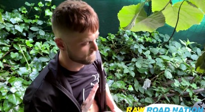 Guy in the bushes lubes up his sloppy hole with multiple loads of cum