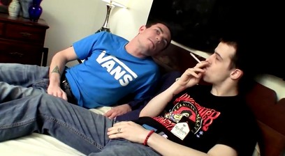 Amateurs Brian Strowkes and Eli smoke cigars and suck dicks