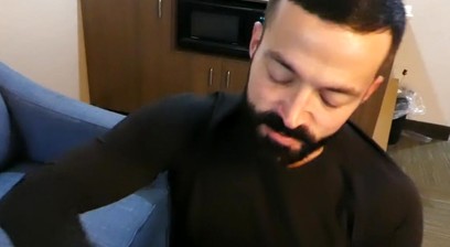 Sweaty fuck session on the sofa with Adam