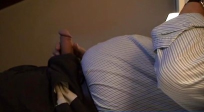 Hung bear jerking off