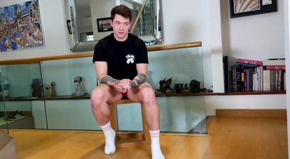 Young Straight Lad Jon Wanks his Huge Uncut Cock & Shoots Loads of Cum Everywhere!
