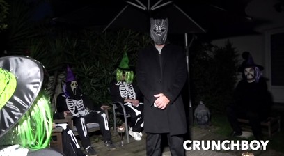 FUCKED BAREBACK FOR the halloween ceremeony with submission extrem in public for dimitri