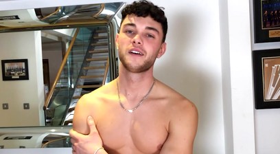 Young Toned Footballer Wanks his Hard Uncut Cock & Squirts a Load of Cum Everywhere!