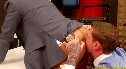 MENATPLAY Suited Men Geordie Jackson And Klein Kerr Ass Bang