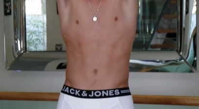 Straight Young Footballer Jack Shows off his Lean Body