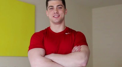 Wrestler Turned Bodybuilder, Collin Simpson, JERKS His Big COCK