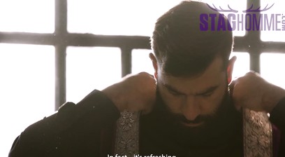 Staghomme Leandro watches big uncut cock slide inside Bastian Karim