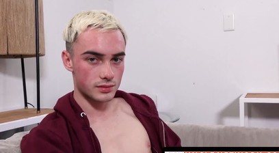 Blond Gay's Face Covered In His Stepbrother's Hot Sticky Cum After A Rough Fuck