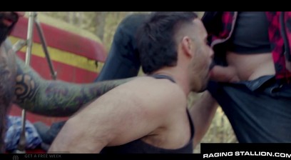 Burly Truckers Bring Muscle to his Knees
