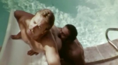 Beefy Vintage Gay Macho Icon Bruno Fucks Josh Kincaid Outdoors by the Pool